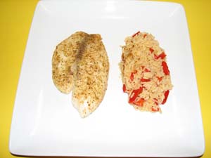 Red Pepper Rice - Plated and ready to eat!