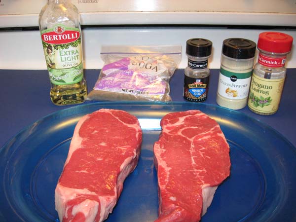 New York Strip Steak with Steak Rub - Ingredients